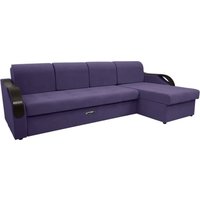 Угловой диван Сириус Лидер-6 с оттоманкой ППУ 300x165 (Eva 31 велюр фиолетовый)