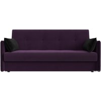 Диван Лига диванов Лига-018 117848 (велюр фиолетовый/подушки черный)