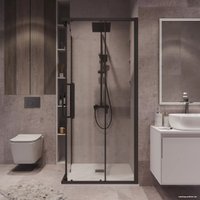 Душевой уголок Grossman Cosmo 80x80x195 300.K33.02.8080.21.00 (черный матовый/прозрачное стекло)