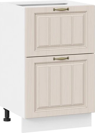 

Шкаф напольный Трия Лина 1Н5Я2 с двумя ящикам (белый/крем)