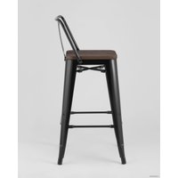 Стул Stool Group Tolix Wood со спинкой YD-H765E-W LG-01 (черный глянцевый/темное дерево)