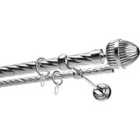 Карниз для штор Sundays Home Шайн Одеон 25мм+16мм двухрядный (хром, 2м)