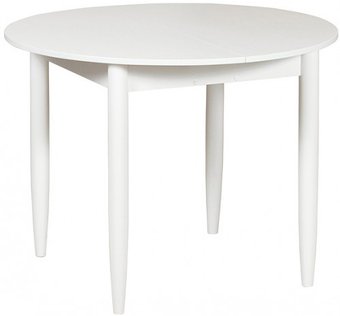 Кухонный стол Рамзес Круглый 94х94/124 (белый текстурный/ноги конусные белые)