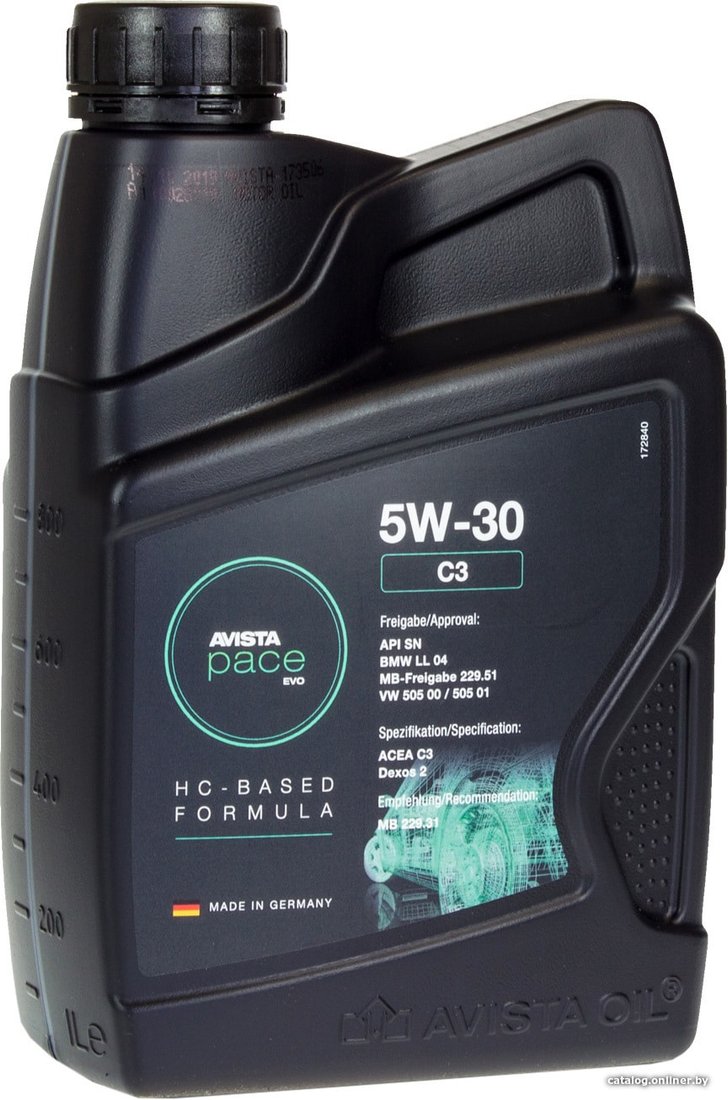 Моторное масло Avista pace EVO C3 5W-30 1л