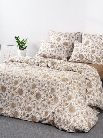 2-спальный комплект постельного белья Ночь Нежна Санфлауэр 2сп Евро 70x70 20134-1+71141-18