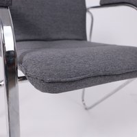 Офисный стул AksHome Samba AKS-1 (Leto 68 темно-серая ткань, мягкие подлокотники)