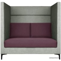 Диван Brioli Дирк двухместный (рогожка, J20-J10 (серый, сиреневые вставки)
