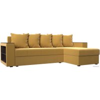 Угловой диван Лига диванов Дубай лайт правый 114165 (микровельвет желтый)