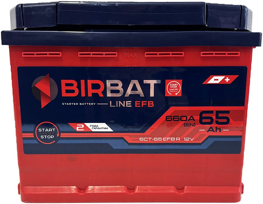 Автомобильный аккумулятор Birbat 6CT-65EFBR R...