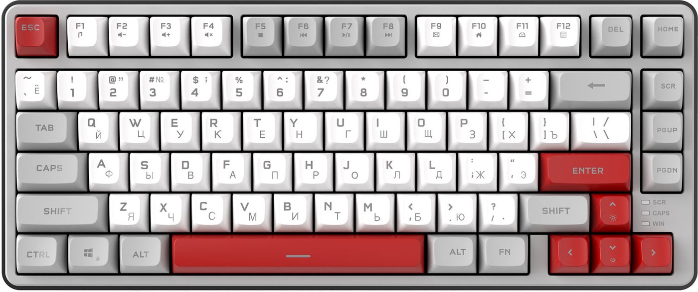 

Клавиатура Ritmix RKB-681BL (серый/белый)