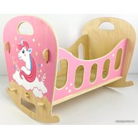 Аксессуары для кукольного домика Woody Кроватка-качалка Единорог 02758