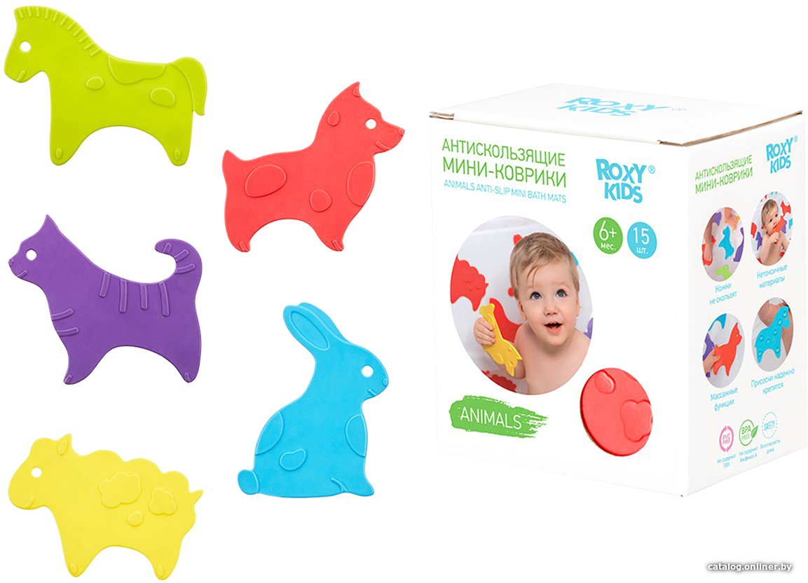 Комплект ковриков для купания Roxy Kids Animals RBM-015-AN (15 шт)
