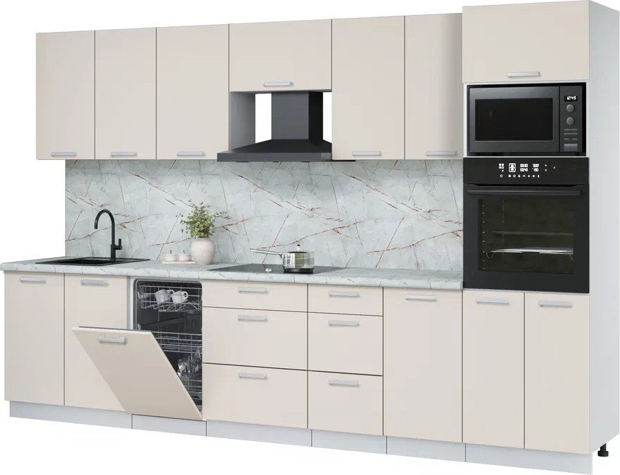 

Готовая кухня Интерлиния Мила Лайт 3.25-ПМ3 (персидский жемчуг/персидский жемчуг/серый каспий)