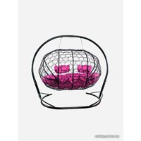 Подвесной диван M-Group Лежебока 11180408 (с черным ротангом/розовая подушка)