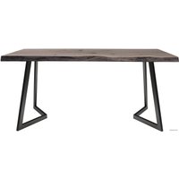 Кухонный стол Buro7 Уиллис 180 (с обзолом и сучками, дуб мореный/черный)