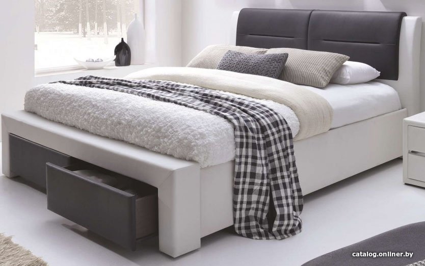 Кровать Halmar Cassandra S 200x140 (белый/черный)