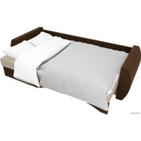 Угловой диван Лига диванов Сатурн 101053 (левый, микровельвет, бежевый/коричневый)