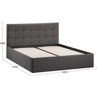 Кровать Трия Джоли Тип 1 универсальный 140x200 (велюр Графит)