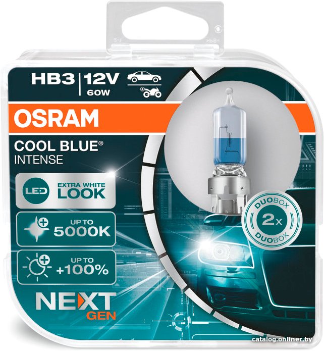 Галогенная лампа Osram Cool Blue Intense Next Gen HB3 9005CBN-HCB (пластиковый бокс, 2 шт)