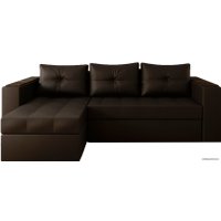 Угловой диван Настоящая мебель Константин с декором (незав. пружинный блок, коричневый)