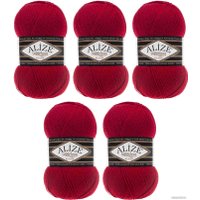 Набор пряжи для вязания Alize Superlana 56 (280 м, красный, 5 мотков)