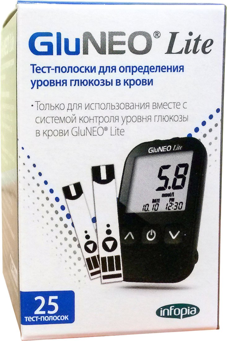 

Тест-полоски Infopia GluNeo Lite 25 шт.