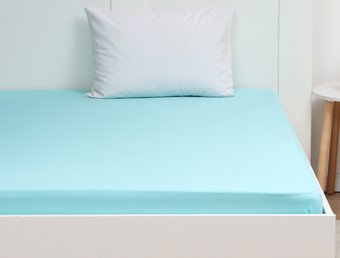 Постельное белье Мерцана На резинке 90x200x25 10488094 (тенсель, ментол)