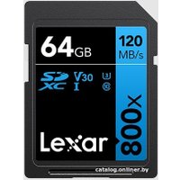 Карта памяти Lexar High-Performance 800x SDXC LSD0800064G-BNNNG 64GB