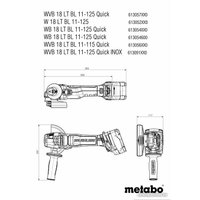 Угловая шлифмашина Metabo WB 18 LT BL 11-125 Quick 613054650 (с 2-мя АКБ, кейс)