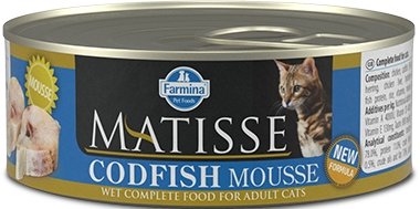 

Консервированный корм для кошек Farmina Matisse Codfish Mousse (мусс из трески) 0.085 кг