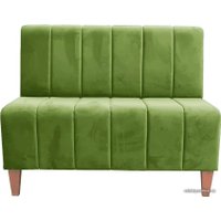 Диван Brioli Руди полоса двухместный (микровелюр, В26 зеленый)