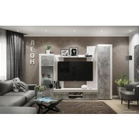 Стенка Глазов Леон гостиная со шкафом (ясень анкор светлый - ателье светлый)