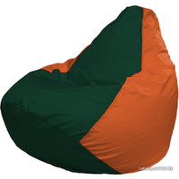 Кресло-мешок Flagman Груша Г2.1-64 (тёмно-зелёный/оранжевый)