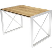 Кухонный стол Buro7 Лофт 110 (классика, дуб натуральный/белый)