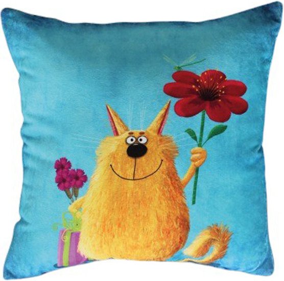 

Декоративная подушка Lanatex Кис 0348 22293 (35x35x14см, светло-синий/бирюзовый)