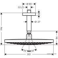 Верхний душ Hansgrohe Raindance Select S 300 2jet [27337400]