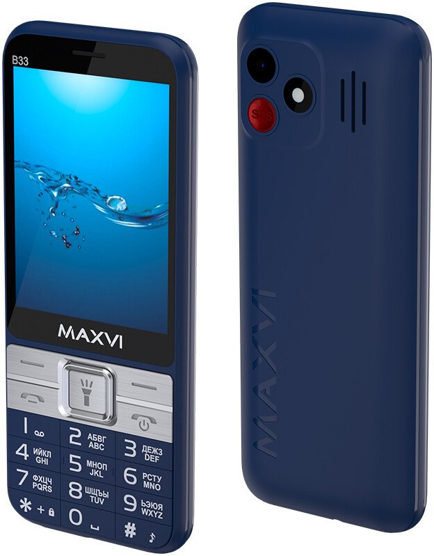 Кнопочный телефон Maxvi B33 (темно-синий)