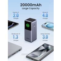 Внешний аккумулятор Ugreen PB721 20000mAh (серый) + брендированный брелок Ugreen