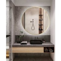 Зеркало с подсветкой  EMZE 90 LED.UV.90.90.AUR.MOTION (золотой с УФ-окантовкой и подсветкой)