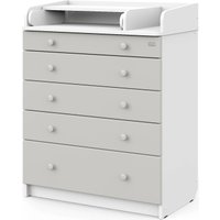 Детский комод Атон Мебель Maks ЛДСП 800/5 с органайзером (белая аляска/серый шелк)