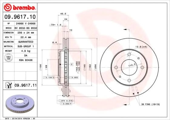 

Brembo 09961711