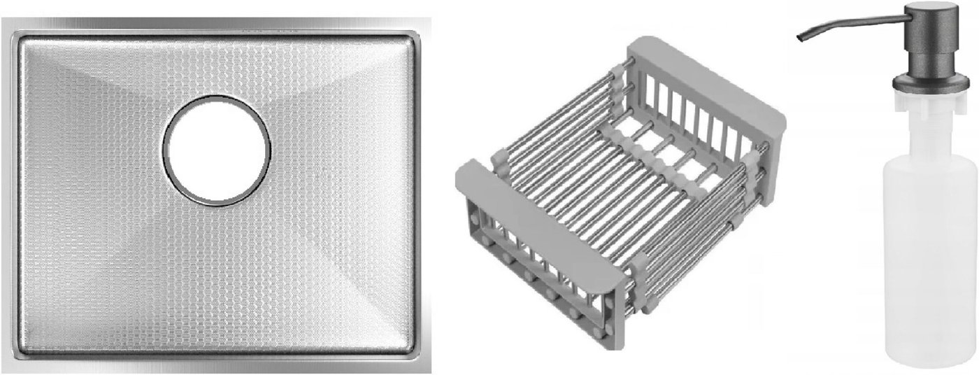 

Кухонная мойка Schtoff Undermount Best Decor Silver 5545 + коландер KR-1 GREY + дозатор SD-1 GREY