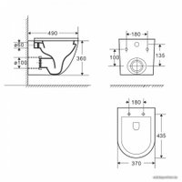 Унитаз подвесной Teymi Lina S Rimless (чаша, пневмокрышка)