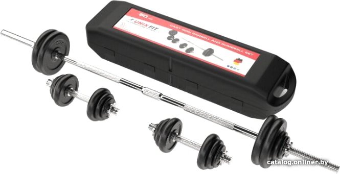 Набор гантелей с грифом для штанги Unixfit DBKITU50 50 кг