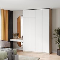 Шкаф распашной Soma Lord Lite 4-х створчатый 160x240 (дуб сонома/белый)