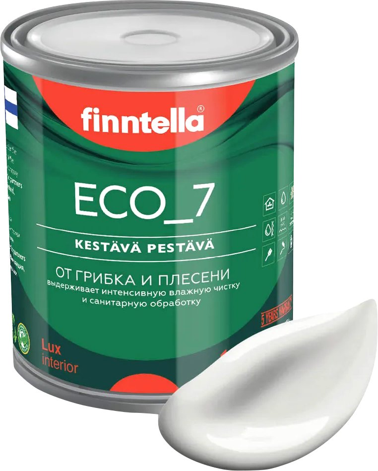 

Краска Finntella Eco 7 Pilvi F-09-2-1-FL050 0.9 л (темно-белый)