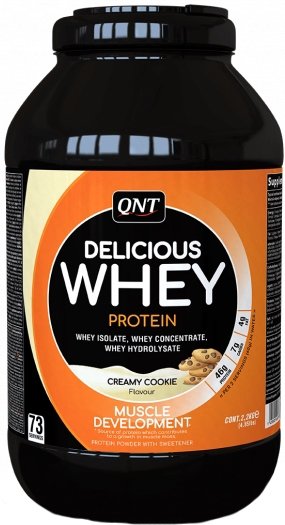 

Протеин сывороточный (изолят) QNT Delicious Whey Protein Powder (печенье/крем, 908 г)