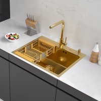 Кухонная мойка ARFEKA ECO AR мойка 600*500, коландер, дозатор GOLD