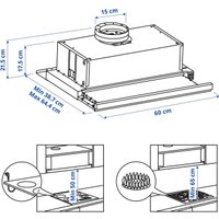 Кухонная вытяжка Ikea UTDRAG 103.891.42 (нержавеющая сталь)