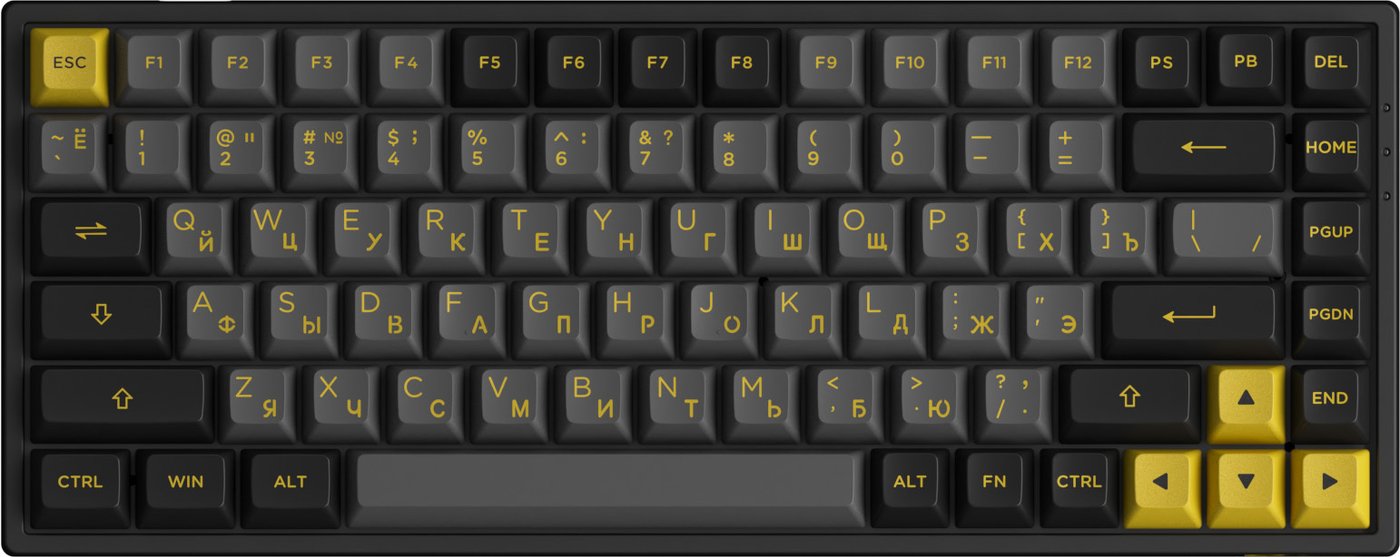 

Клавиатура Akko 3084B Plus Black & Gold (Akko Cream Yellow V3)